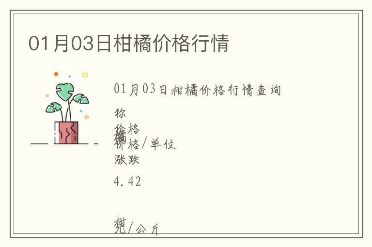 01月03日柑橘價(jià)格行情