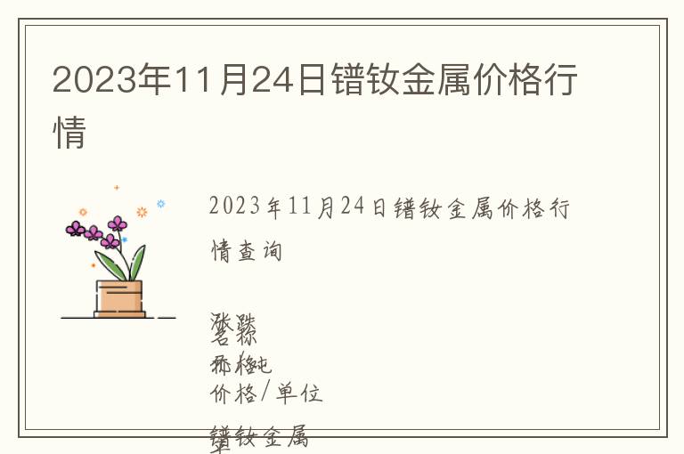 2023年11月24日鐠釹金屬價格行情