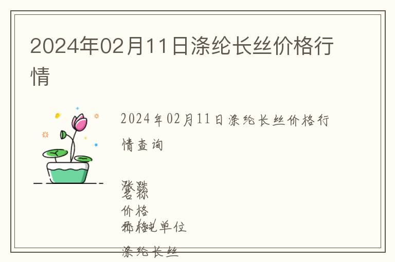 2024年02月11日滌綸長絲價(jià)格行情