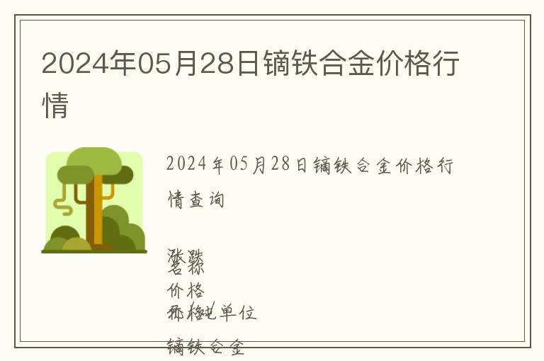 2024年05月28日鏑鐵合金價(jià)格行情
