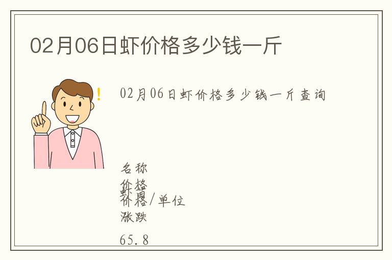 02月06日蝦價格多少錢一斤