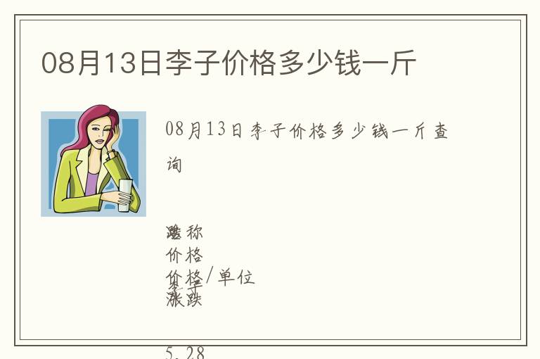 08月13日李子價(jià)格多少錢一斤