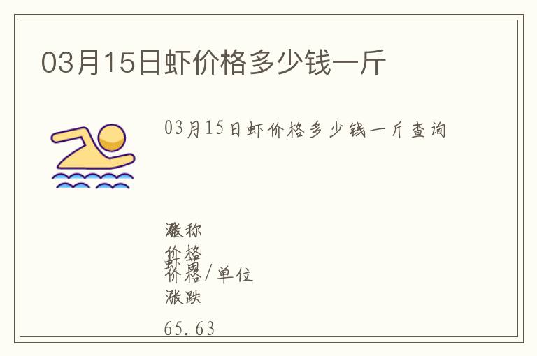 03月15日蝦價格多少錢一斤