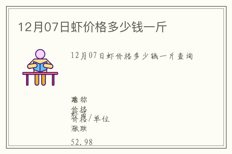 12月07日蝦價格多少錢一斤