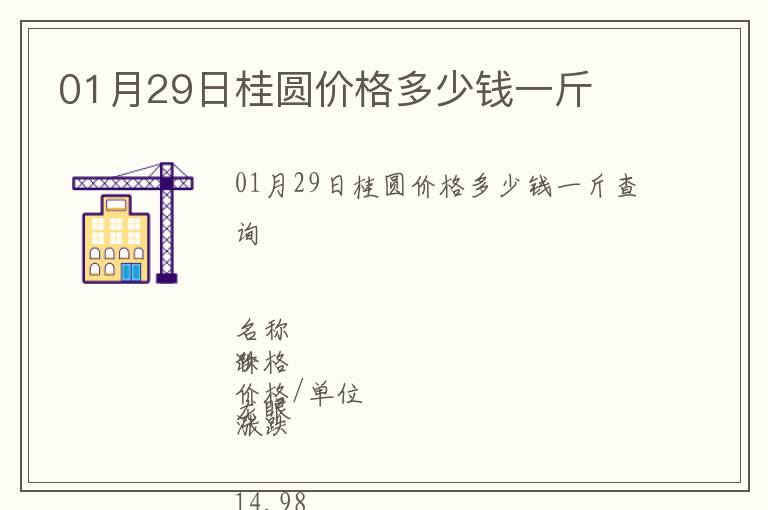 01月29日桂圓價格多少錢一斤