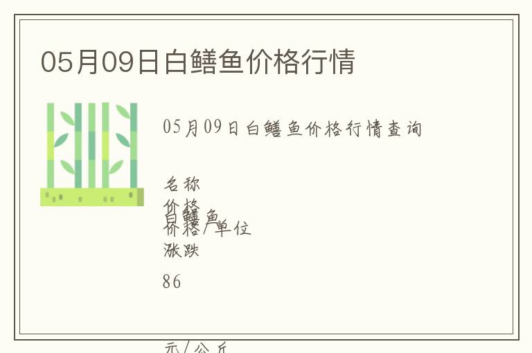 05月09日白鱔魚價格行情