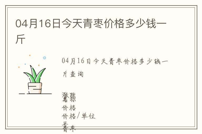 04月16日今天青棗價(jià)格多少錢一斤