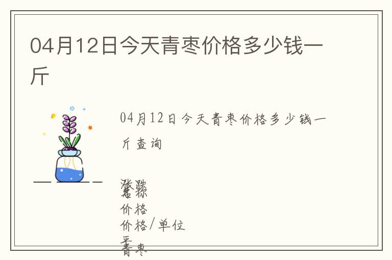 04月12日今天青棗價格多少錢一斤