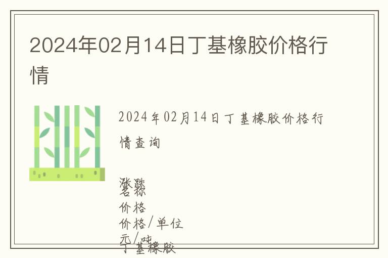 2024年02月14日丁基橡膠價(jià)格行情