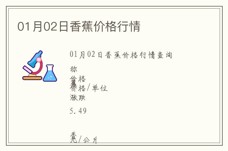 01月02日香蕉價格行情