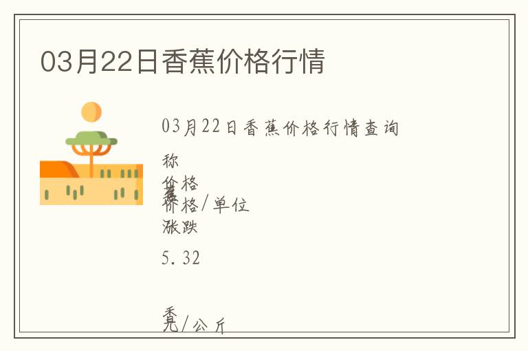 03月22日香蕉價格行情