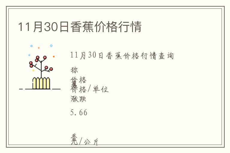 11月30日香蕉價(jià)格行情