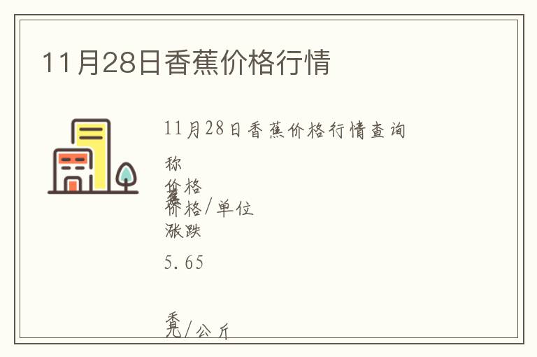 11月28日香蕉價(jià)格行情