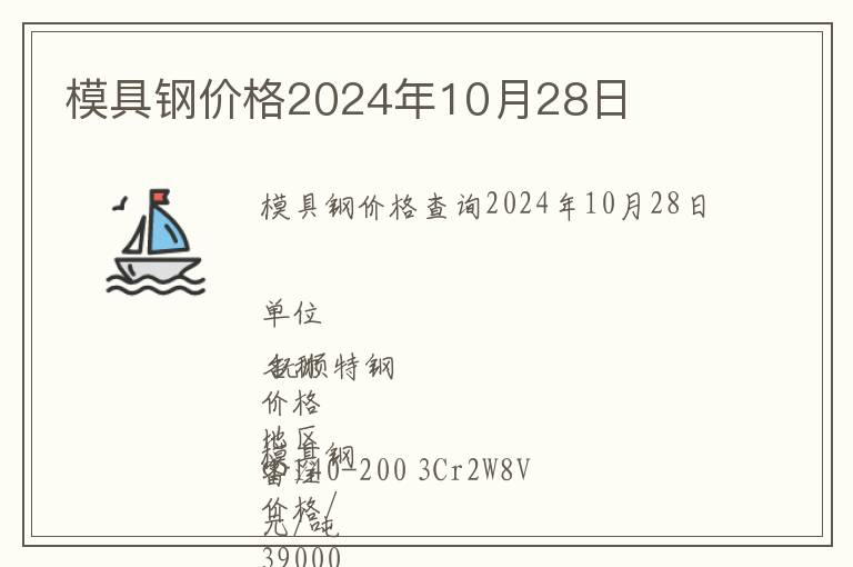 模具鋼價格2024年10月28日