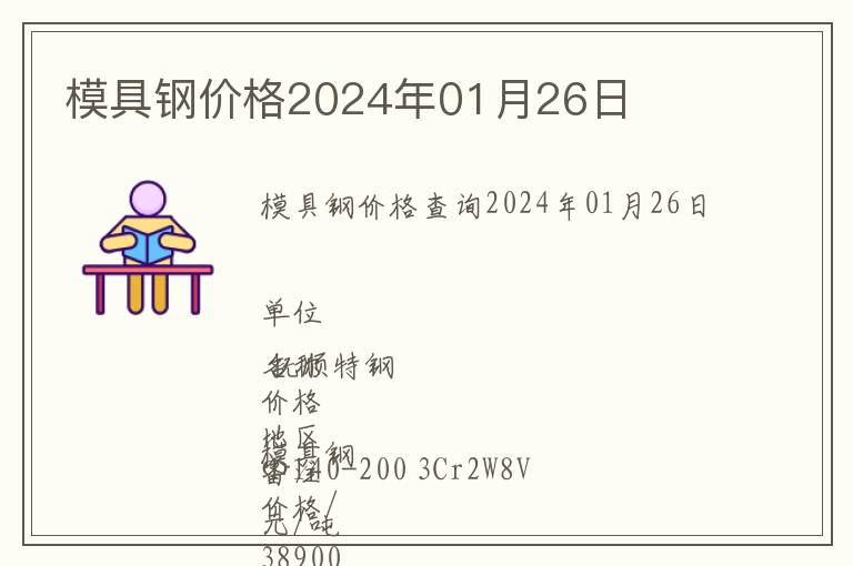 模具鋼價格2024年01月26日