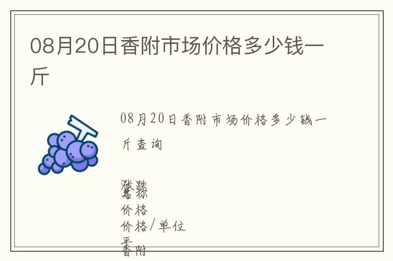08月20日香附市場價(jià)格多少錢一斤