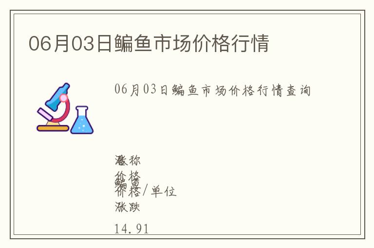 06月03日鳊魚市場價格行情