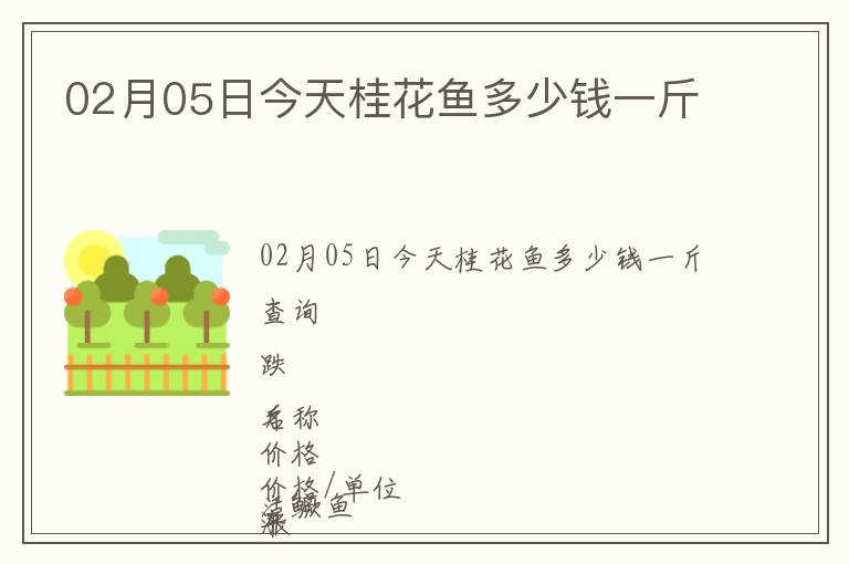 02月05日今天桂花魚(yú)多少錢(qián)一斤