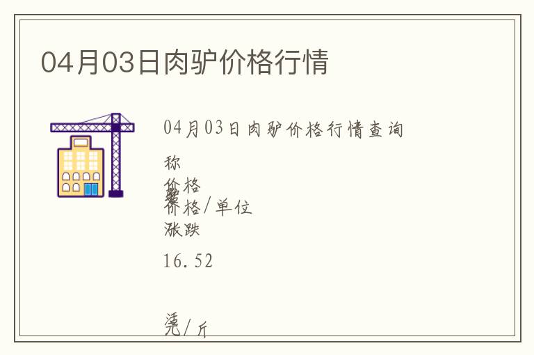 04月03日肉驢價(jià)格行情
