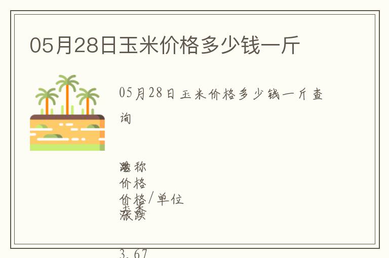 05月28日玉米價(jià)格多少錢一斤