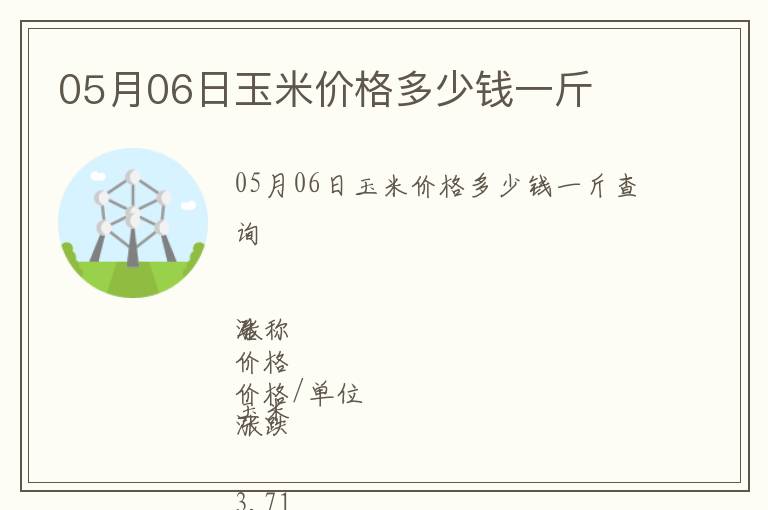 05月06日玉米價格多少錢一斤