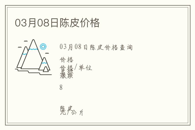03月08日陳皮價(jià)格