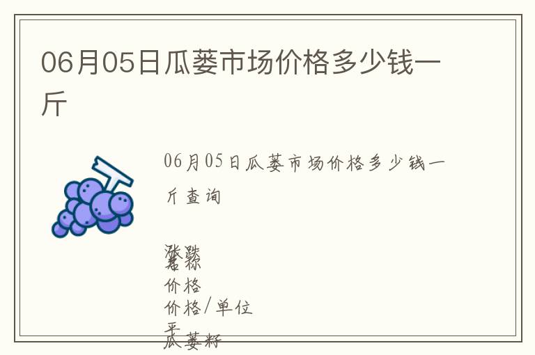 06月05日瓜蔞市場(chǎng)價(jià)格多少錢(qián)一斤