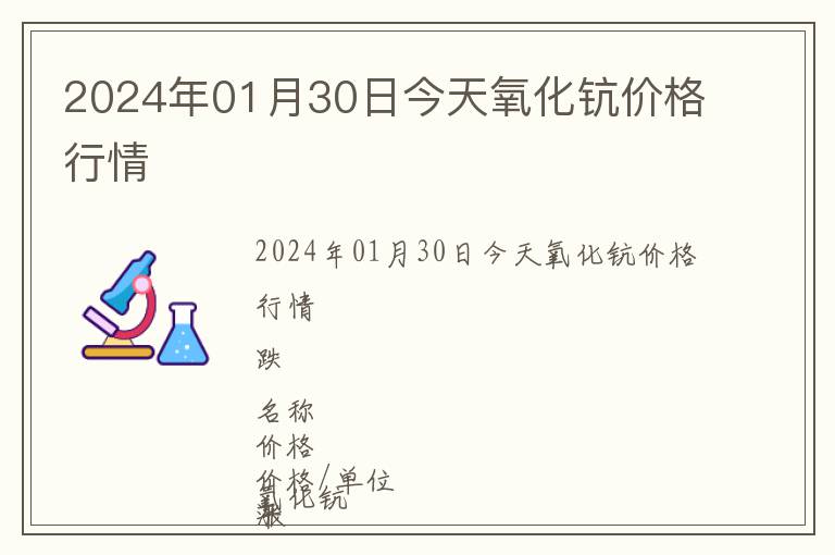 2024年01月30日今天氧化鈧價格行情