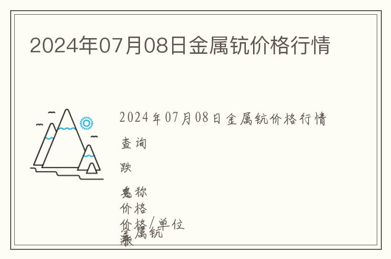 2024年07月08日金屬鈧價格行情