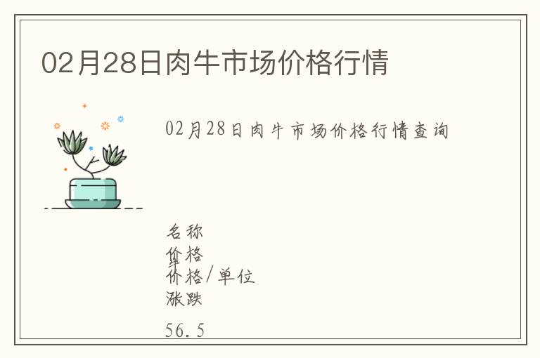 02月28日肉牛市場價(jià)格行情