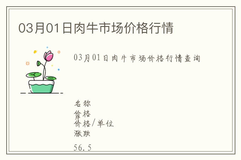 03月01日肉牛市場價格行情
