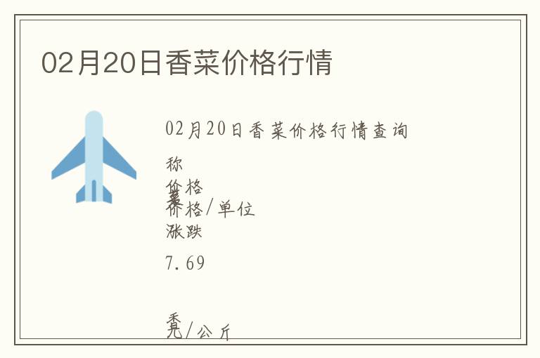 02月20日香菜價格行情