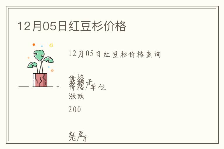 12月05日紅豆杉價(jià)格