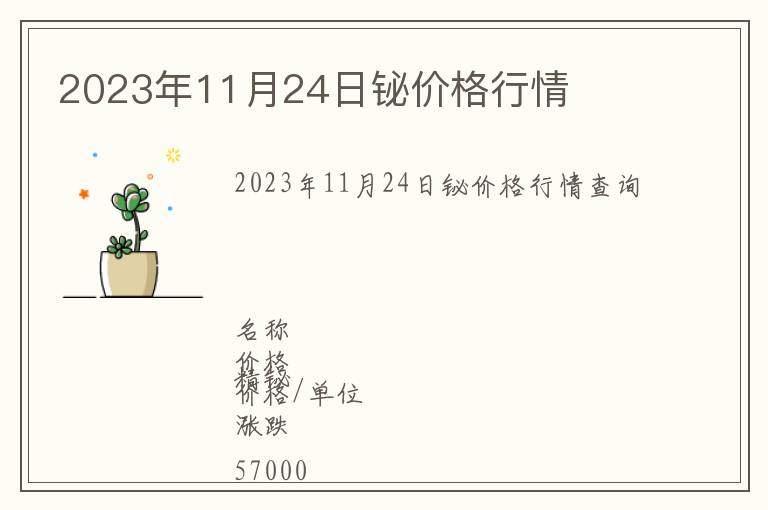 2023年11月24日鉍價格行情