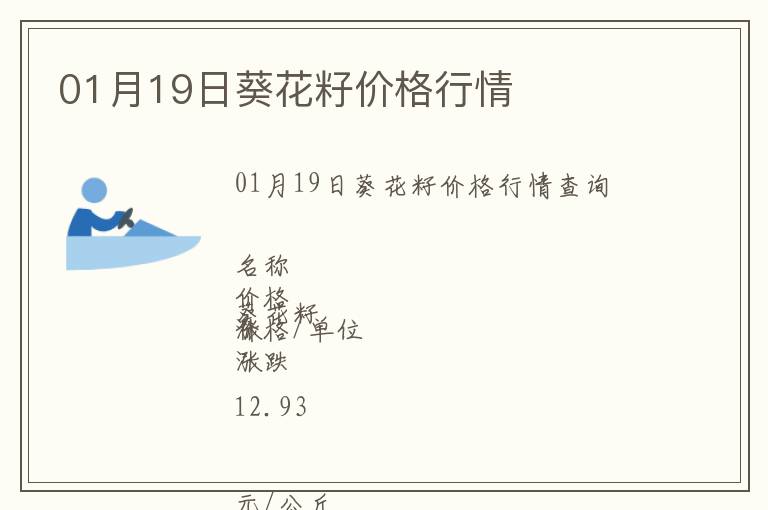 01月19日葵花籽價格行情