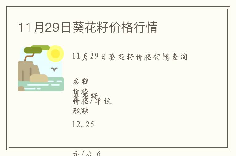 11月29日葵花籽價格行情