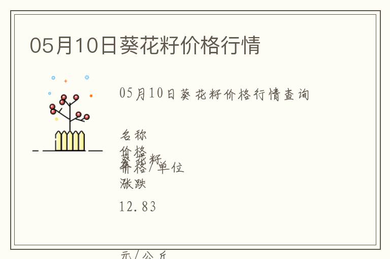 05月10日葵花籽價格行情