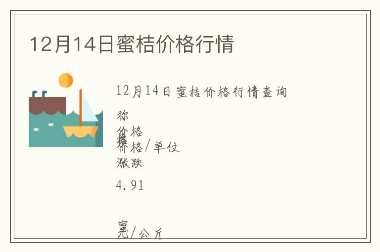 12月14日蜜桔價(jià)格行情