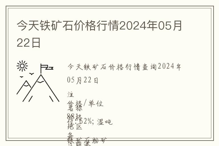 今天鐵礦石價(jià)格行情2024年05月22日