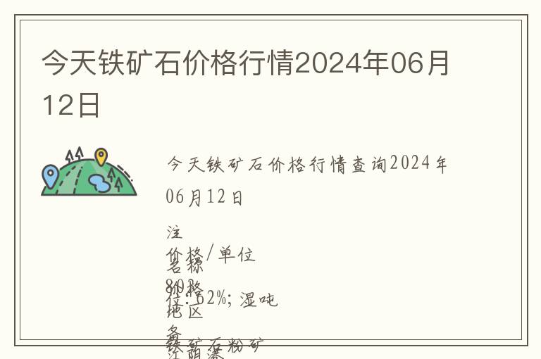 今天鐵礦石價格行情2024年06月12日