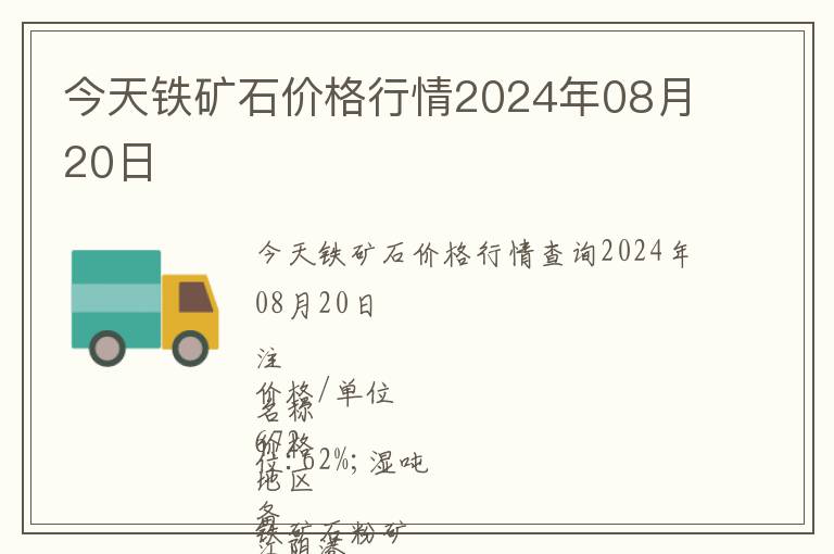 今天鐵礦石價格行情2024年08月20日