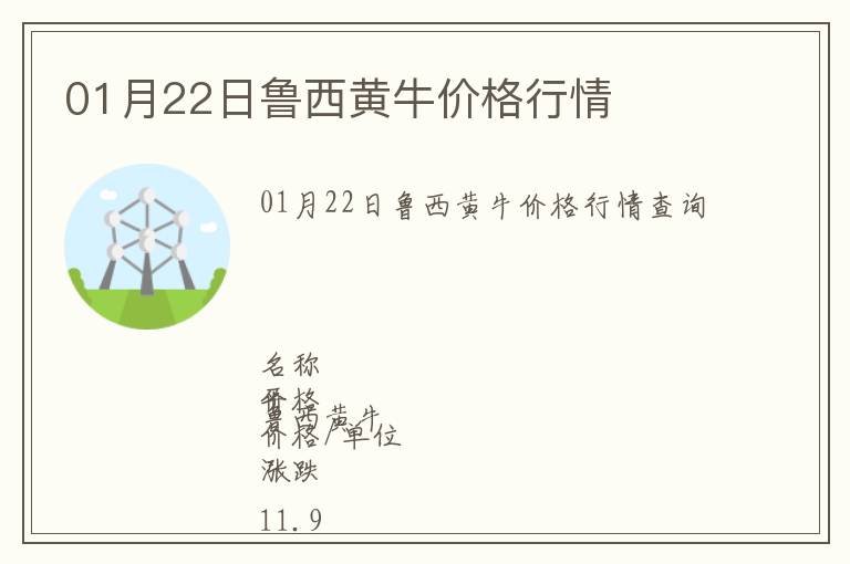 01月22日魯西黃牛價格行情