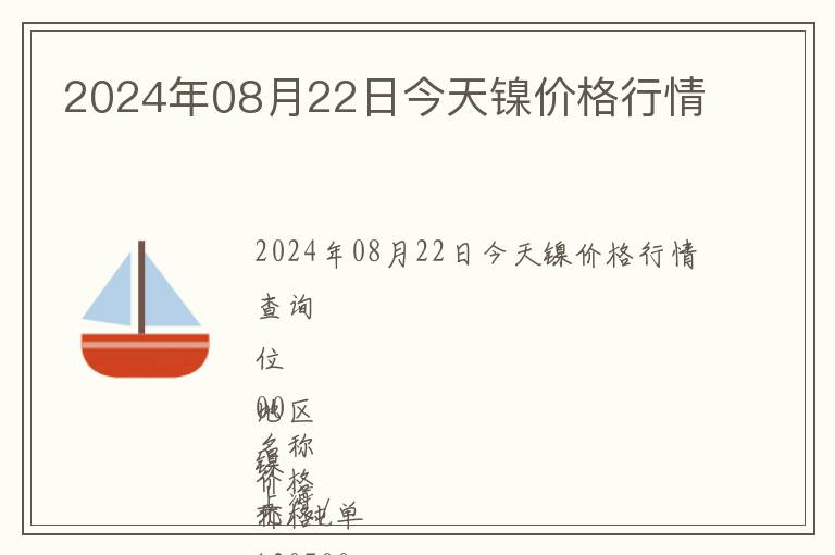 2024年08月22日今天鎳價(jià)格行情