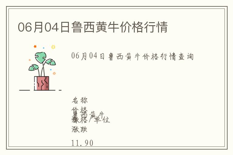 06月04日魯西黃牛價(jià)格行情