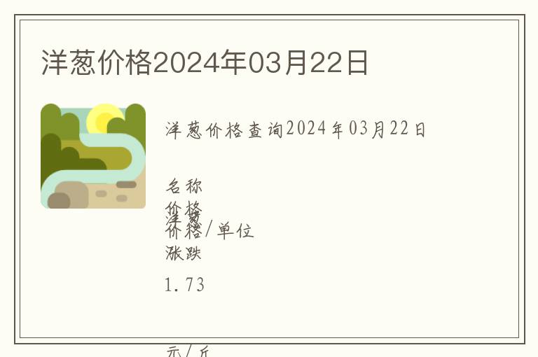 洋蔥價(jià)格2024年03月22日