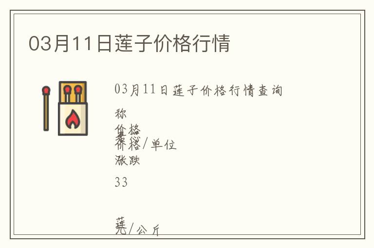 03月11日蓮子價格行情