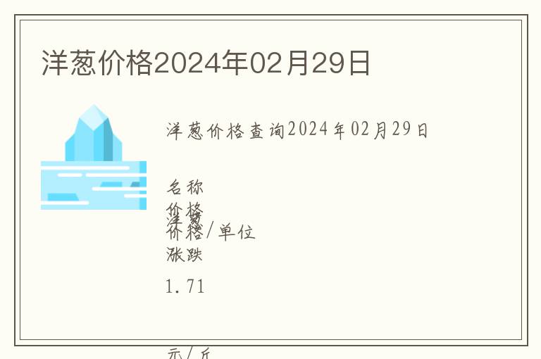 洋蔥價(jià)格2024年02月29日