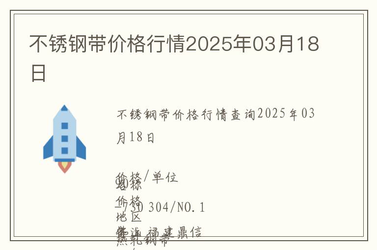 不銹鋼帶價(jià)格行情2025年03月18日