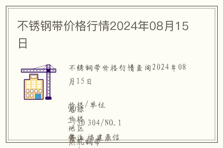 不銹鋼帶價格行情2024年08月15日