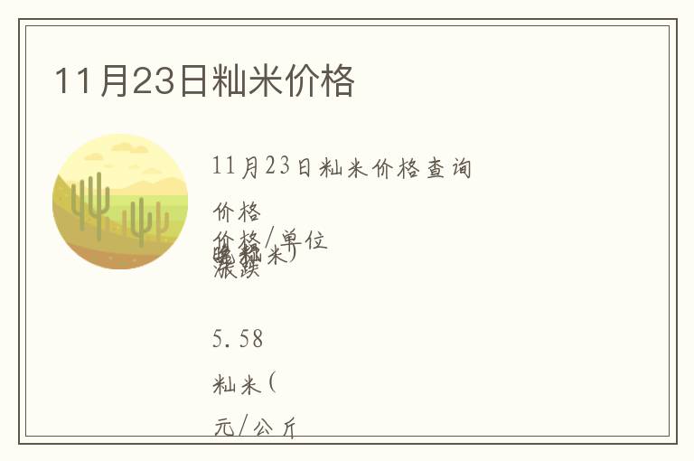 11月23日秈米價(jià)格